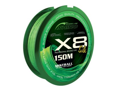 vyr 12046 ZM 3500008 SHIRO PROFESIONAL SILK X8 GREEN 150M 0 08MM JAPAN