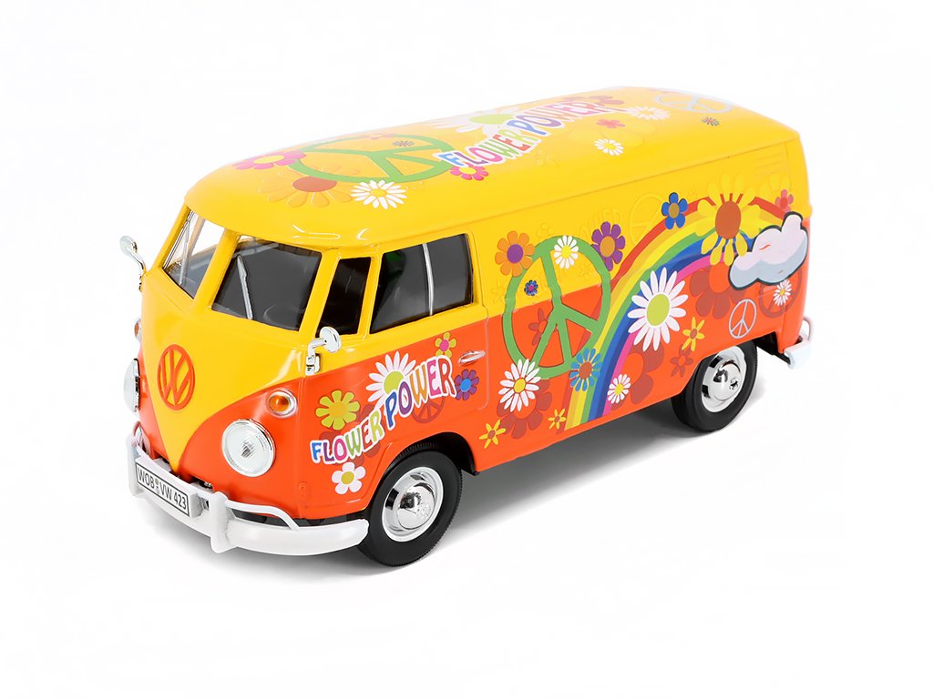 VW T1 Type 2 Van Flower Power kovový model (1)
