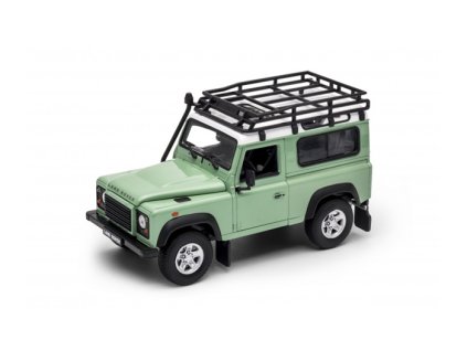 352774 land rover defender zeleny se stresnim nosicem 1 24 welly