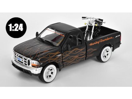 366337 ford f 350 super duty harley davidson fxstb night train 1 24 maisto