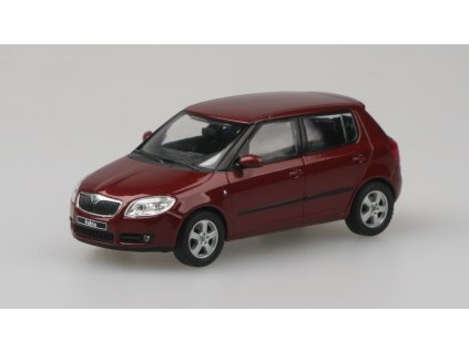 367741 skoda fabia 2 cervena flamenco 1 43 abrex specialni edice s nalepkami