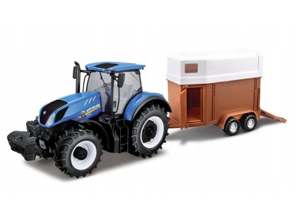 378526 new holland t7 315 hd traktor s privesem pro zvirata 1 32 bburago