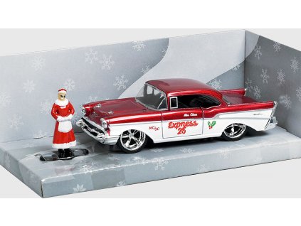 382264 chevrolet bel air 1957 s figurkou mrs santa claus 1 32 jada toys