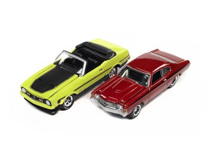 394687 ford mustang convertible zluty chevrolet chevelle cerveny 1 64 johnny lightning