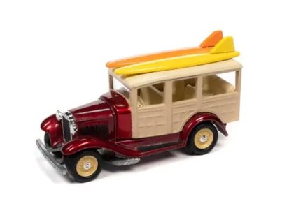 Ford Model A Woody 1931 červená 164 Johnny Lightning (2)