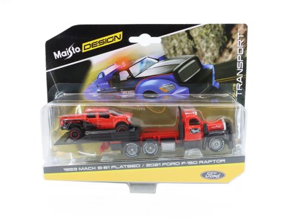411165 1 mack b 61 flatbed 1953 2021 ford f 150 raptor 1 64 maisto