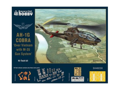 AH 1G Cobra Over Vietnam with M 35 Gun System 148 Special Hobby Hi Tech Kit