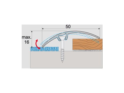 A65 prechodová lišta 5cm narážacia / DUB ARCTIC (2,7 m)