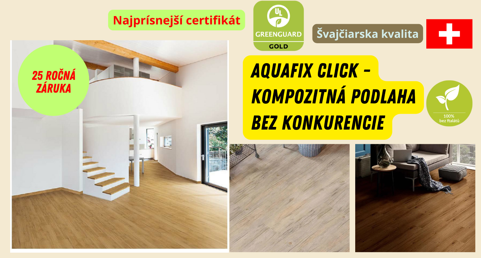 Kompozitné podlahy Aquafix click
