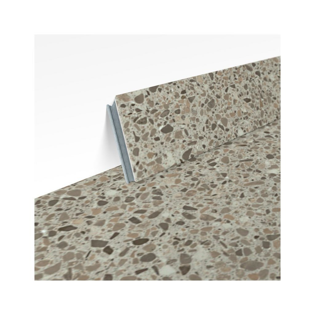 Soklová lišta K40 pro lepené a plovoucí vinylové podlahy Projectline Terrazzo světlý 55621