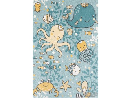 detsky kusovy koberec chobotnice modry 120x170 cm