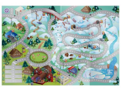 Dětský koberec Hrací koberec Zasněžené město 3003000 (Varianta Hrací koberec Zasněžené město 80x120 cm)