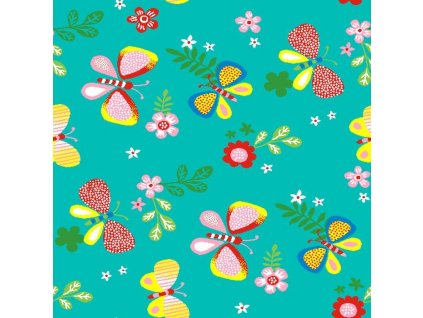 Dětský koberec Motýlek 5271 modrý (Varianta 1 m2 Motýlek 5271 modrý  BEZ OBŠITÍ)