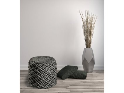 Pletený puf Pouf Royal 888 graphite (Varianta Pletený puf Pouf Royal 888 graphite)