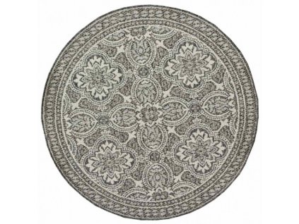 Kusový koberec KRUH Flat 21193 ivory/silver/grey (Varianta Kruh 120 cm průměr)