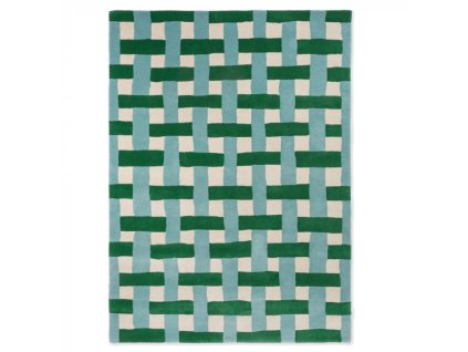 Vlněný kusový koberec Harlequin Basketweave emerald/aquamarine 144107 Brink & Campman (Varianta 140x200)