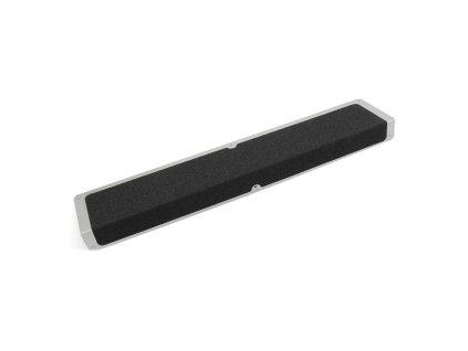 Černý hliníkový protiskluzový nášlap na schody FLOMA Bolt Down Plate - 63,5 x 12 x 4,5 cm a tloušťka 1,6 mm