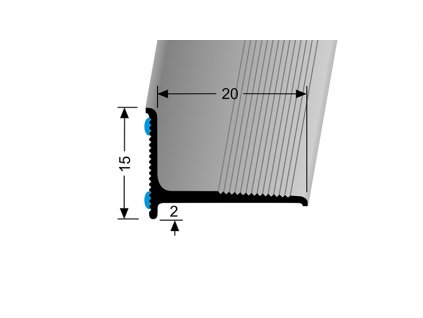 Stěnová ukončovací lišta 20 x 15 mm Küberit 369 SK