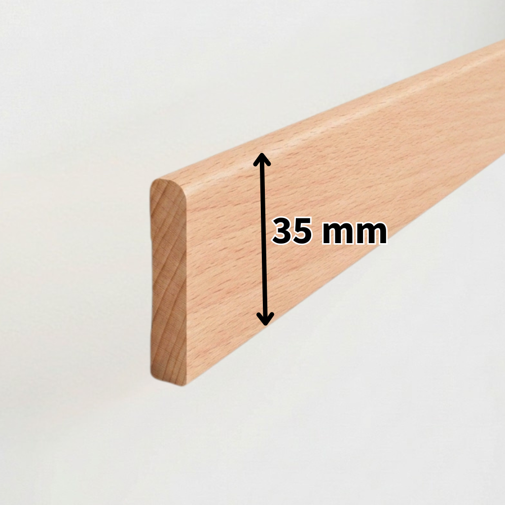 Parketová obvodová lišta buk plochá 35x6mm