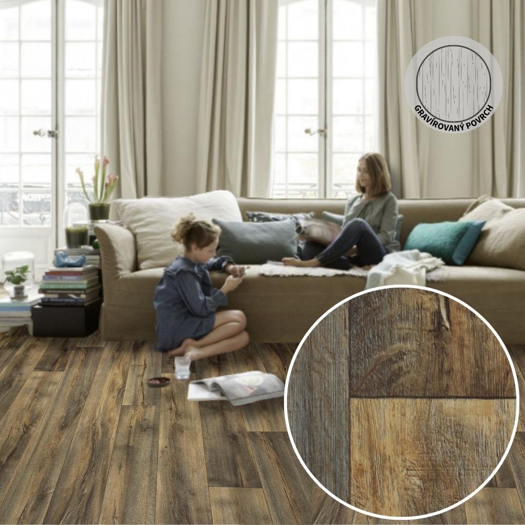 PVC podlaha TOPTEX Cracked Oak 693D