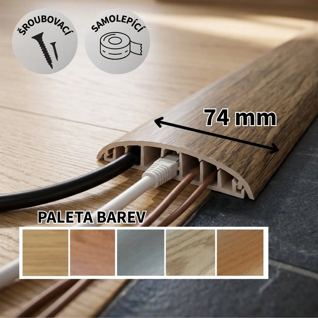 Lišta PVC 74mm V Volta