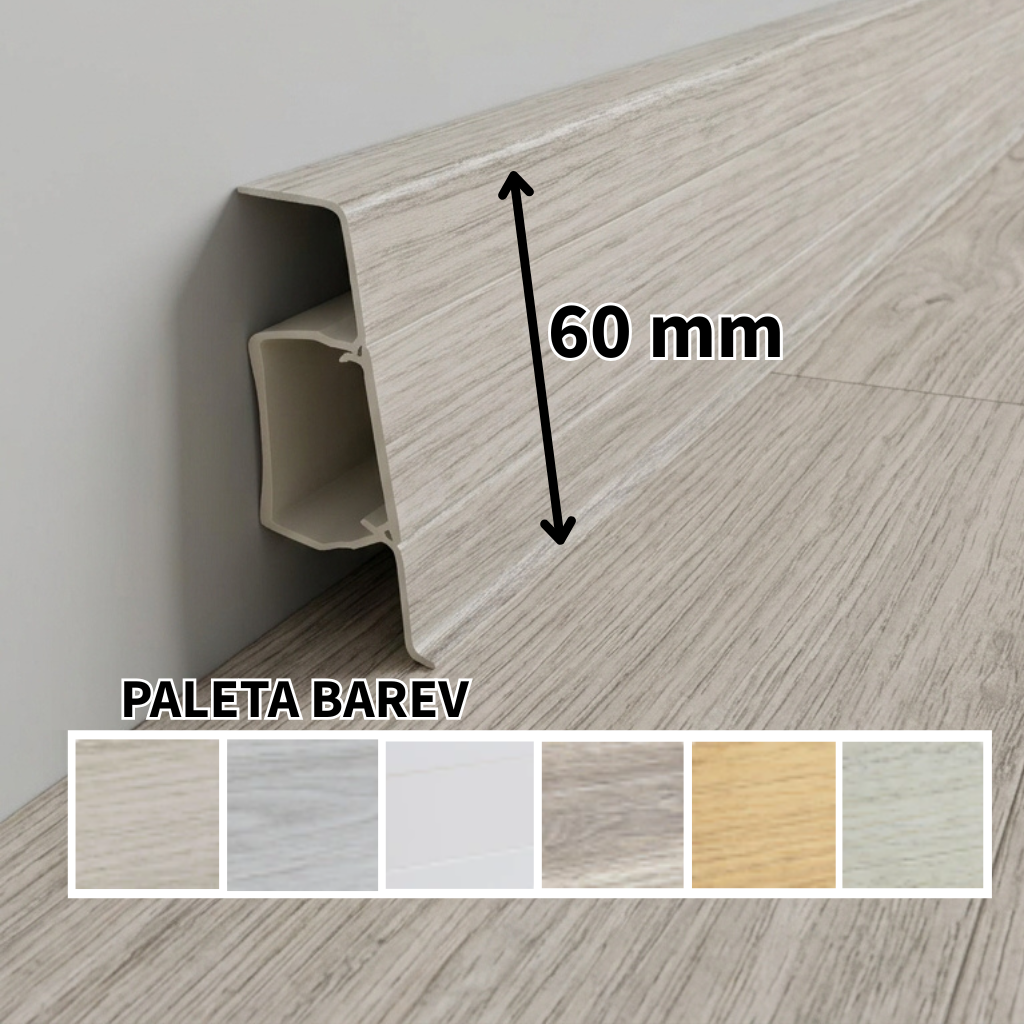 Obvodová lišta SLK60 Q 60x21,5x2500 mm
