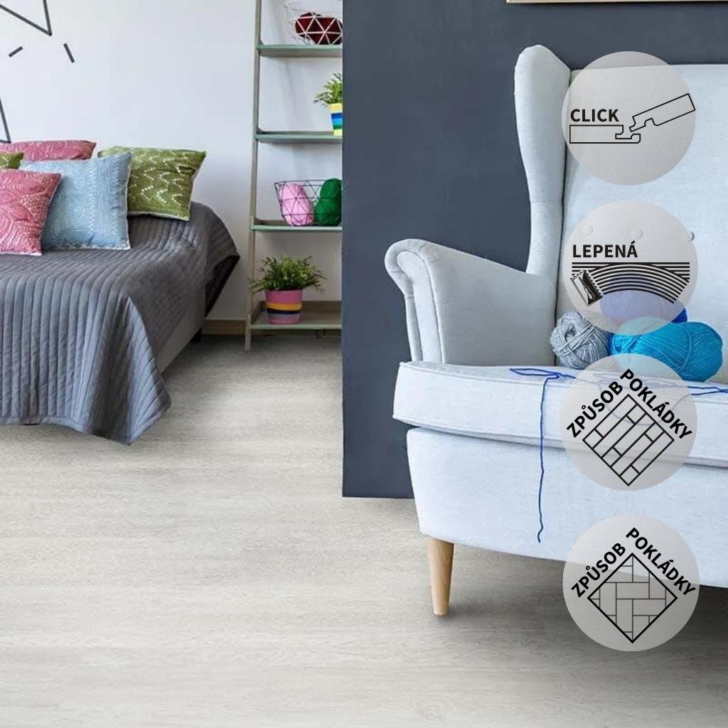 Vinylová podlaha DP 9502 Kaštan bělený (Varianta Ecoline HB (Rybí kost) lepený)