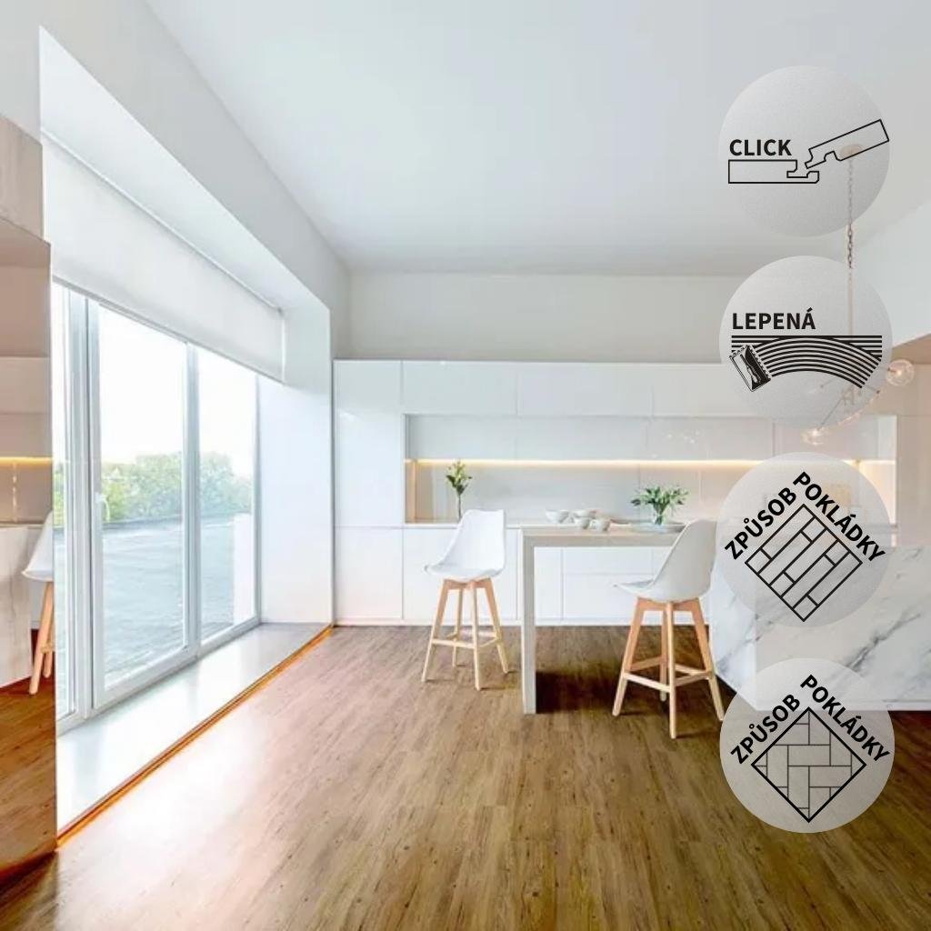 Vinylová podlaha DP 9504 Buk rustikal (Varianta Ecoline HB (Rybí kost) lepený)