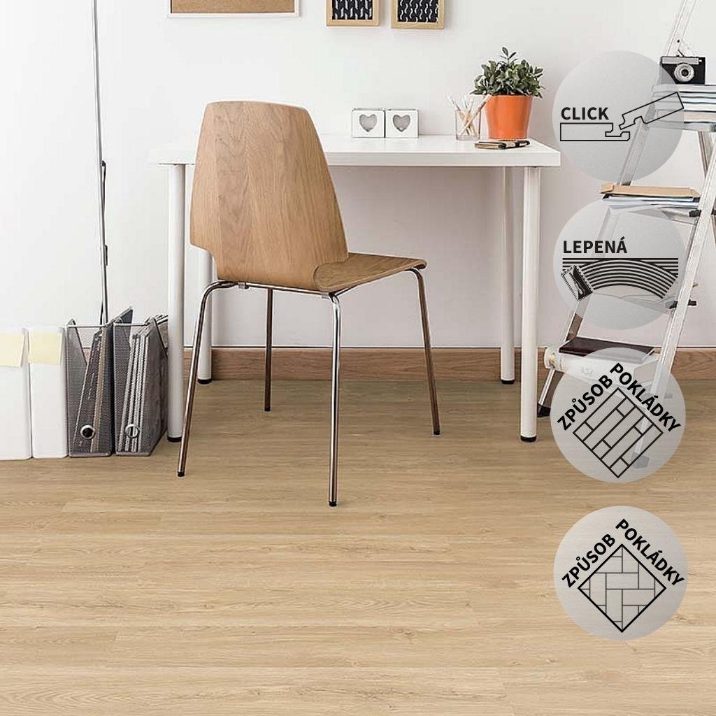 Vinylová podlaha DP 9551 Dub champange (Varianta Ecoline HB (Rybí kost) lepený)