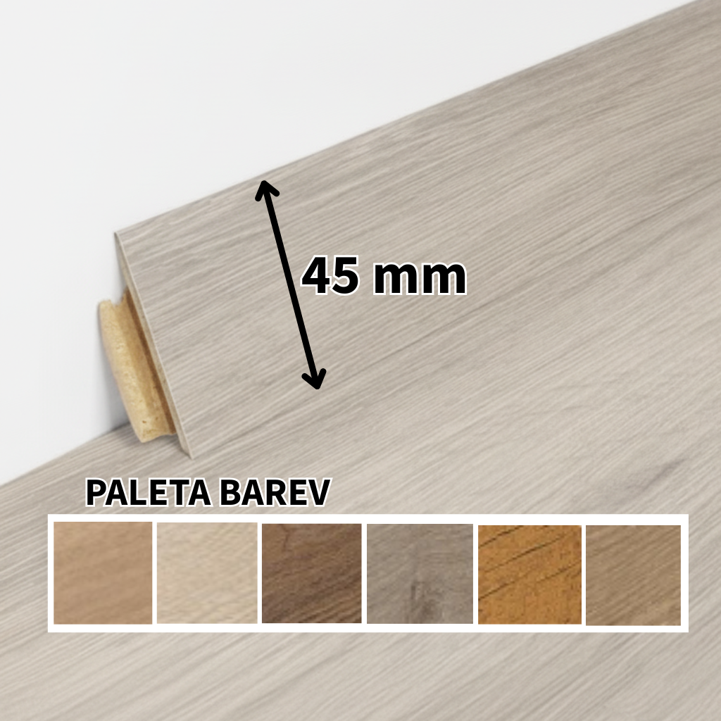Soklová lišta z vinylu K45 délka 1815 mm