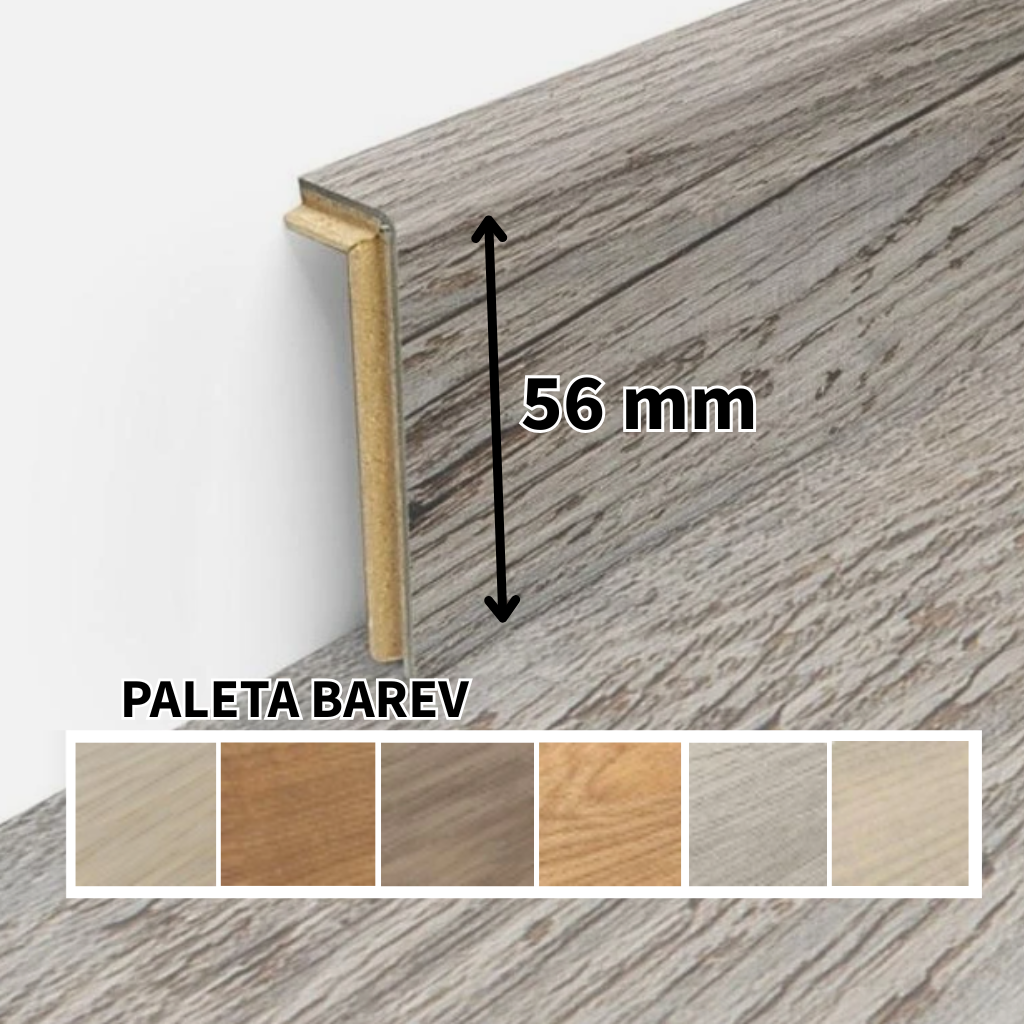 Soklová lišta z vinylu KS56 délka 1235 mm