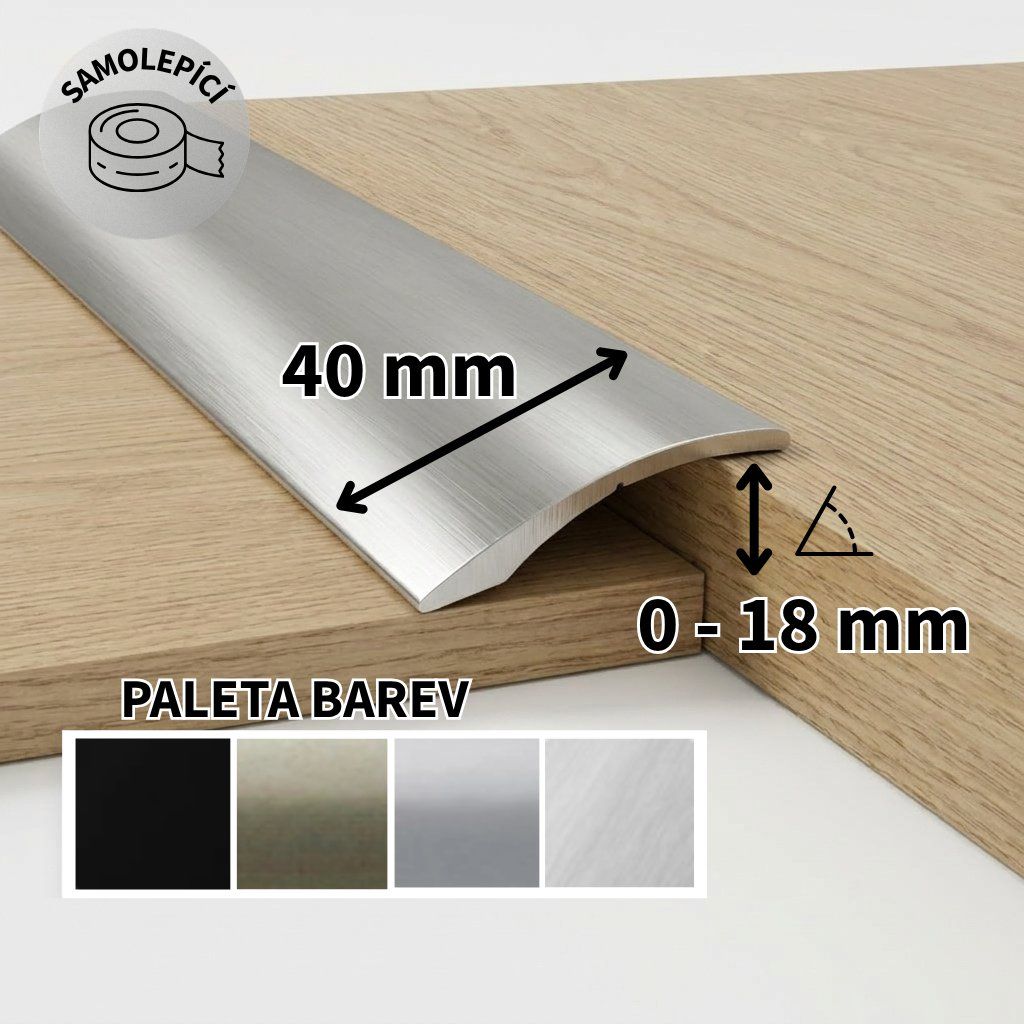 248 přechodová lišta s nivelací 18mm SAMOLEPÍCÍ