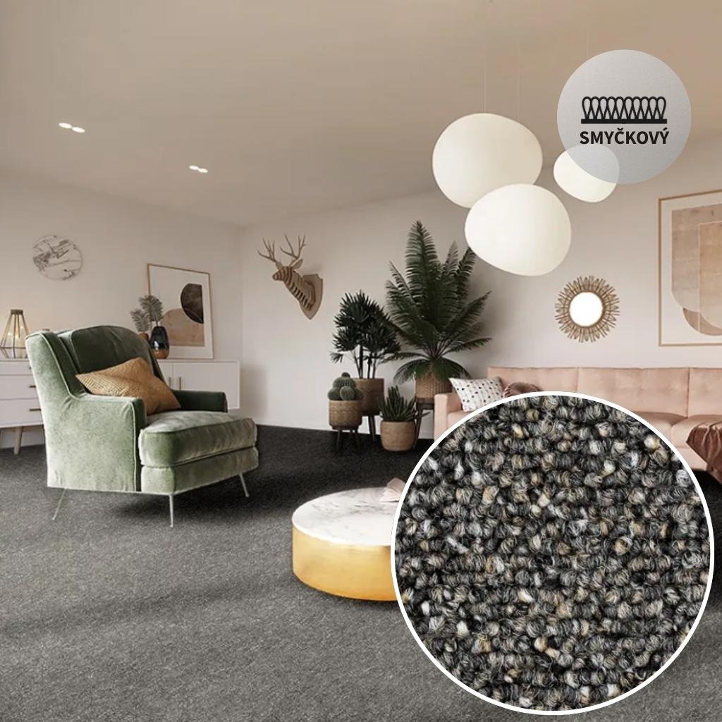 Metrážový koberec Breno NERO 97