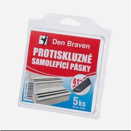 115954 protiskluzove samolepici pasky na schody 5 ks cerna 19x610 mm
