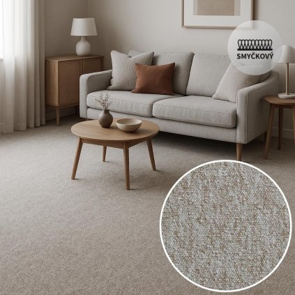 Koberec metráž LYON krémová /AB 70