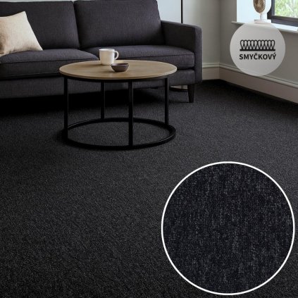 Koberec metráž LYON černá /AB 78