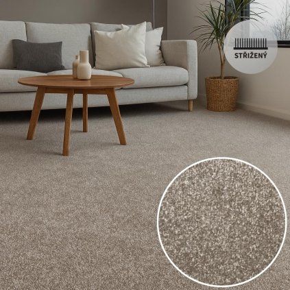 Koberec metráž SWINDON šedohnědá duotex 49