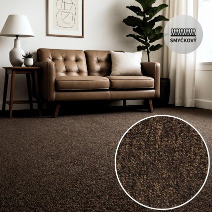 Koberec metráž LYON hnědá /AB 293