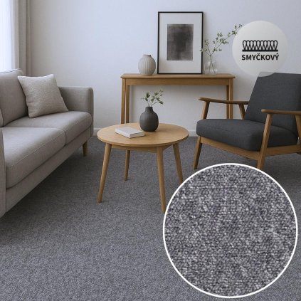 Koberec metráž LYON šedá /AB 272