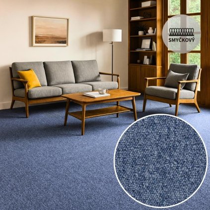 Koberec metráž LYON modrá /AB 282
