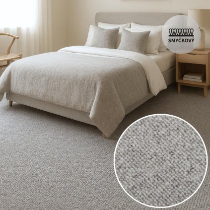 Koberec metráž ALFAWOOL 40 vlna šedá