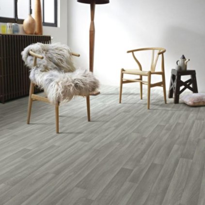 levne bytove pvc lino snadna udrzba vzor prkna povrchova uprava PUR barva seda AVROTEX 33 26 interier