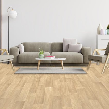 levne bytove pvc lino snadna udrzba vzor prkna povrchova uprava PUR barva bezova DRITEX 33 58 interier
