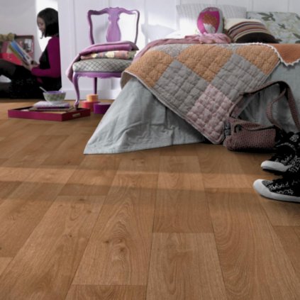 zatezove pvc lino kvalitni snadna udrzba filcovy podklad vzor prkna povrchova uprava PUR barva hneda VIVATEX 33 33 interier