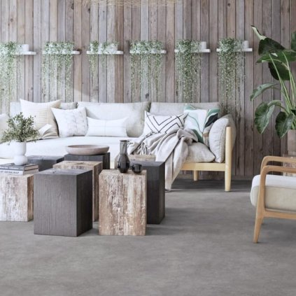 zatezove pvc lino kvalitni snadna udrzba filcovy podklad vzor beton povrchova uprava PUR barva seda VIVATEX 33 29 interier