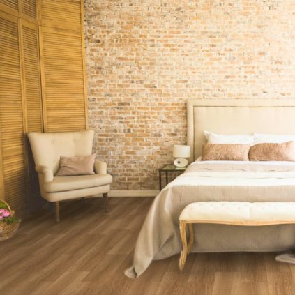 zatezove pvc lino kvalitni snadna udrzba filcovy podklad vzor prkna povrchova uprava PUR barva hneda bezova VIVATEX 33 58 interier