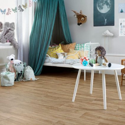 zatezove pvc lino kvalitni snadna udrzba filcovy podklad vzor prkna povrchova uprava PUR barva hneda VIVATEX 33 97 interier
