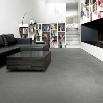 pvc lino s filcem zátěžové odolné vzor beton sire 4m 5m barva seda NOVATEX 33 917 interier