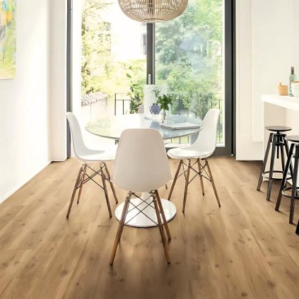 bytové pvc zatezove podlaha vzor prkna povrchova uprava PUR třída zátěže 23 31 41 barva hnědá BLACKTEX Columbian Oak 636L itnerier