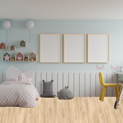 bytové pvc zatezove podlaha vzor prkna povrchova uprava PUR třída zátěže 23 31 41 barva béžová světle hnědá BLACKTEX Columbian Oak 629L interier